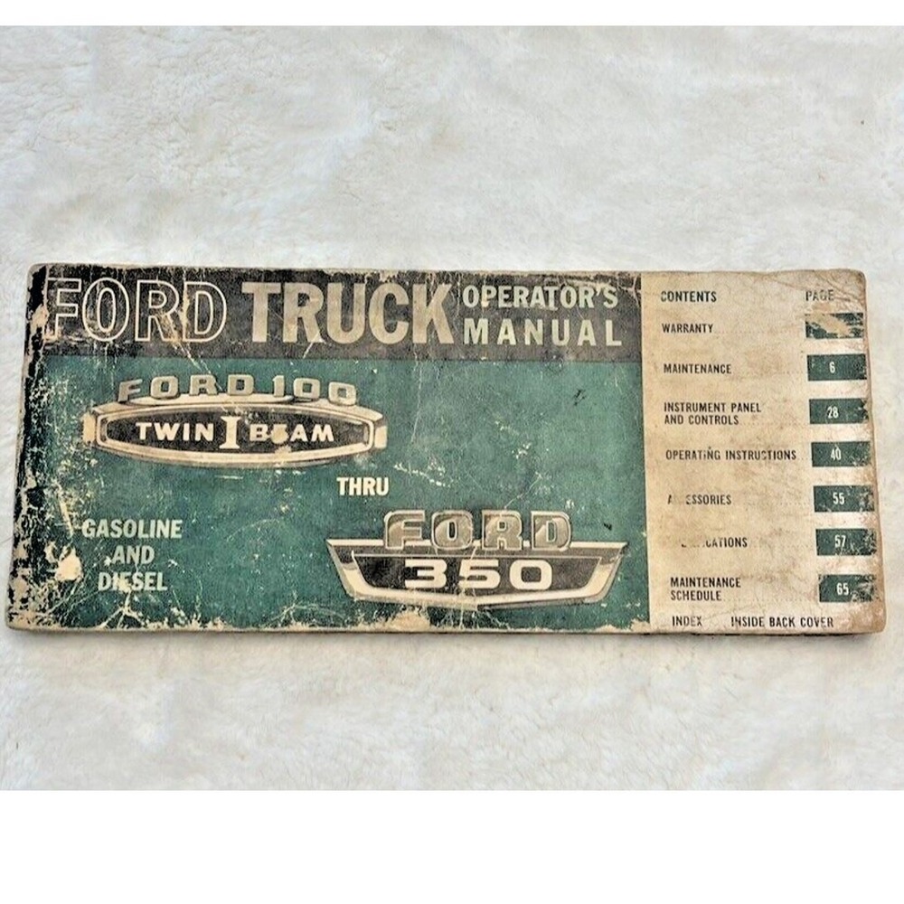 1965‎ Ford Truck Operator's Manual Ford 100 Twin I Beam Thru Ford 350